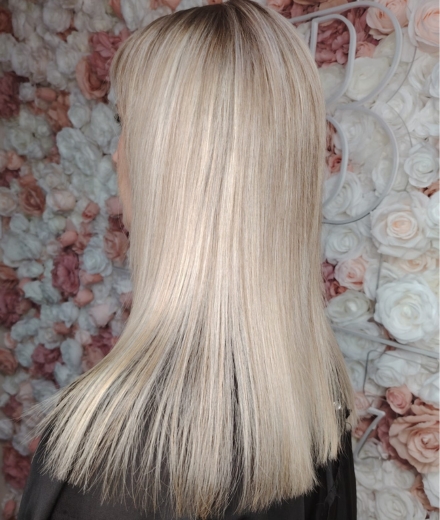 Platinum blonde hair Preston