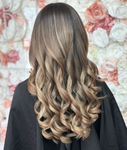 Before and after hair extensions at Be Beautiful Preston creating added length and volume with seamless blend