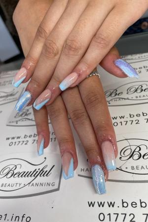 blue ombre nails in preston at be beautiful nail bar