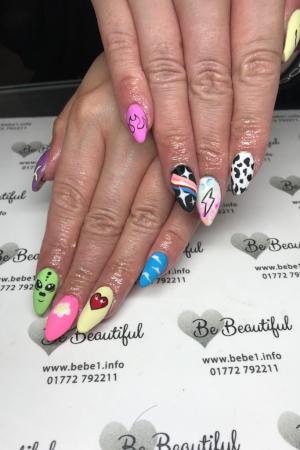 colourful nails at be beautiful beauty salon and nail bar, preston